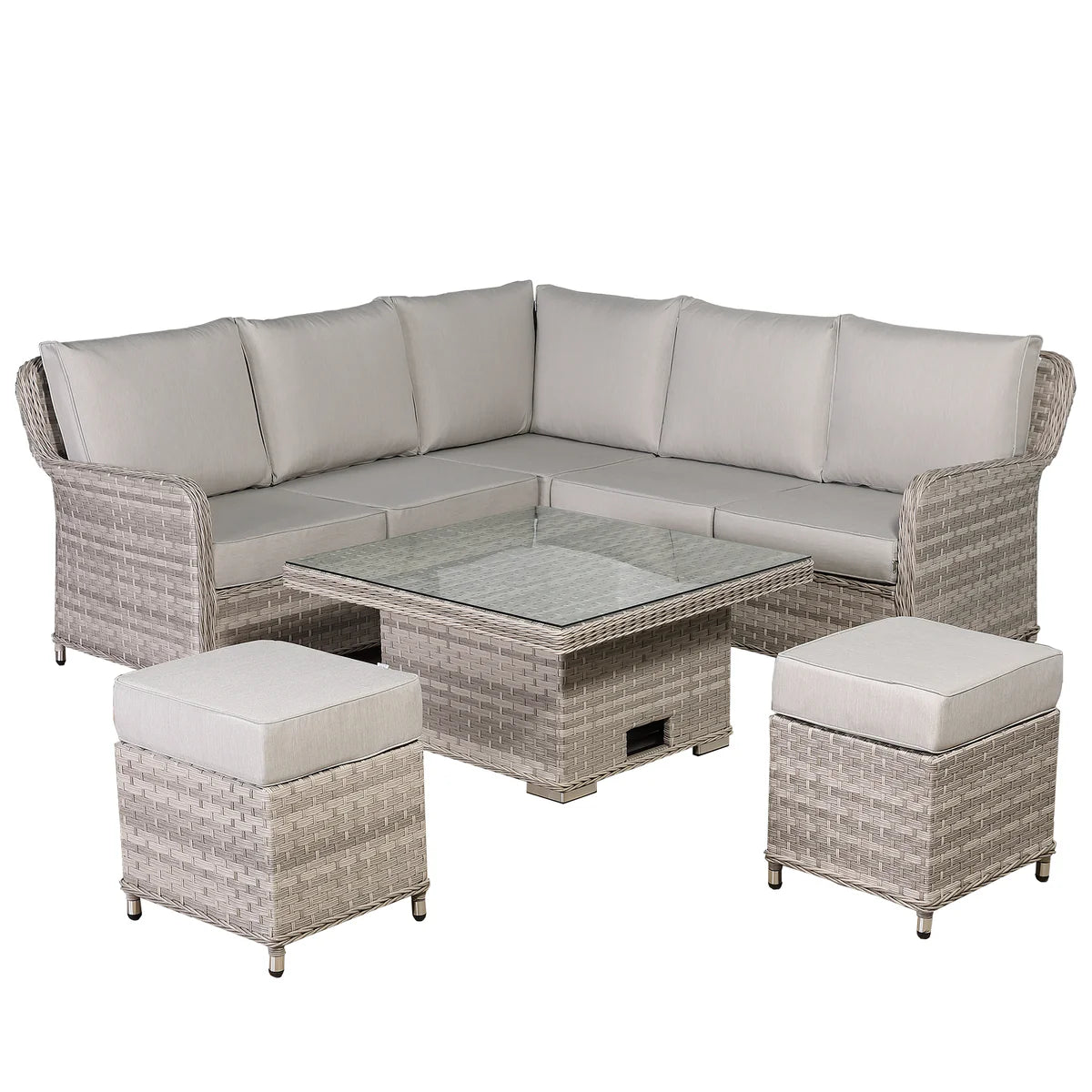 2026 Paris Square Corner Sofa Set with Rising Table Outdoor Garden Furniture - Nimbus Beds