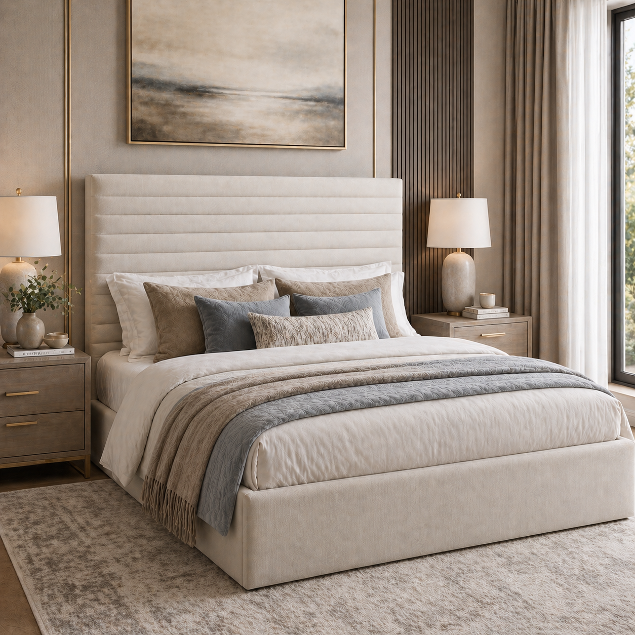 2026 Marbella Intense Luxury Bed Frame with optional ottoman lift up storage