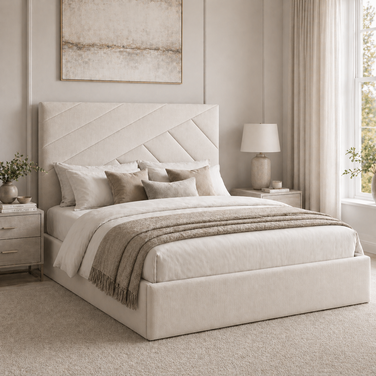 2026 Fraser Luxury Bed Frame with optional ottoman lift up storage