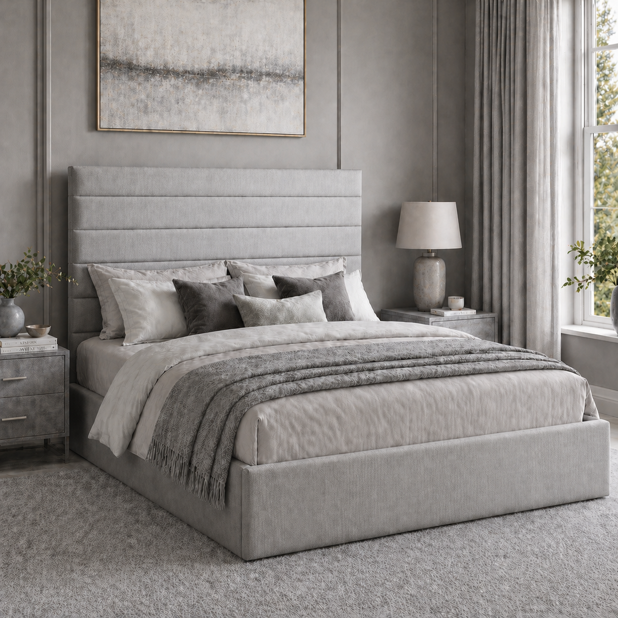 2026 Marbella Fabric Bed Frame with Optional Lift Up Ottoman Storage - Nimbus Beds