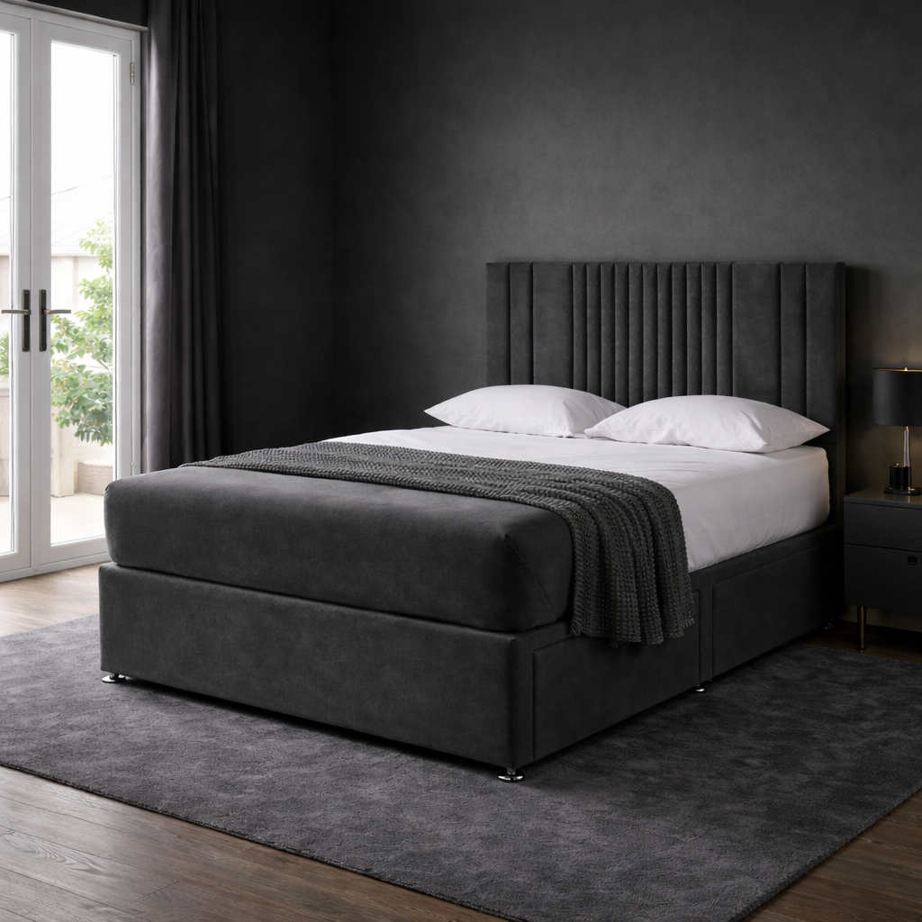 2026 Atlanta thin panelled storage divan bed with optional drawers - Nimbus Beds