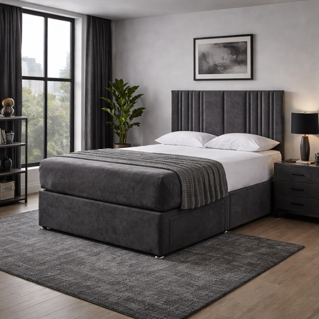 2026 Carlton Premium Panelled storage divan bed with option drawers - Nimbus Beds
