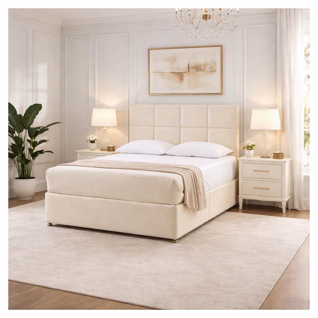 2026 Cube Floor Standing Headboard to Fit a Divan Bed - Nimbus Beds