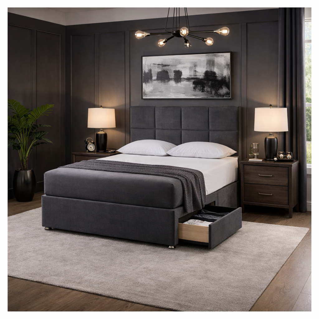 2026 Cube Floor Standing Headboard to Fit a Divan Bed - Nimbus Beds