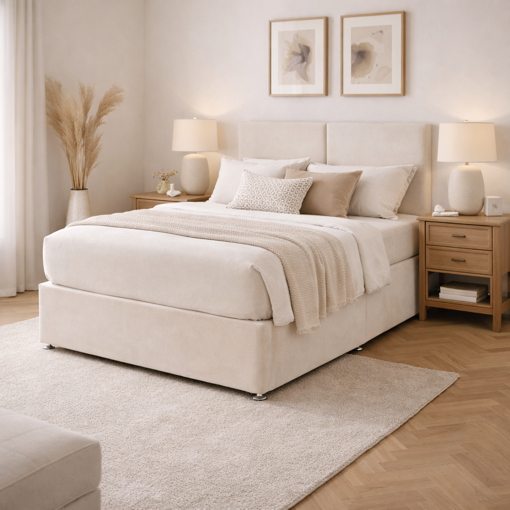 2026 Estepona storage divan bed with optional drawers - Nimbus Beds