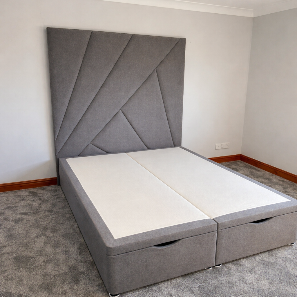 2026 7FT Tall Geometric Solid Ottoman Storage Bed - Nimbus Beds