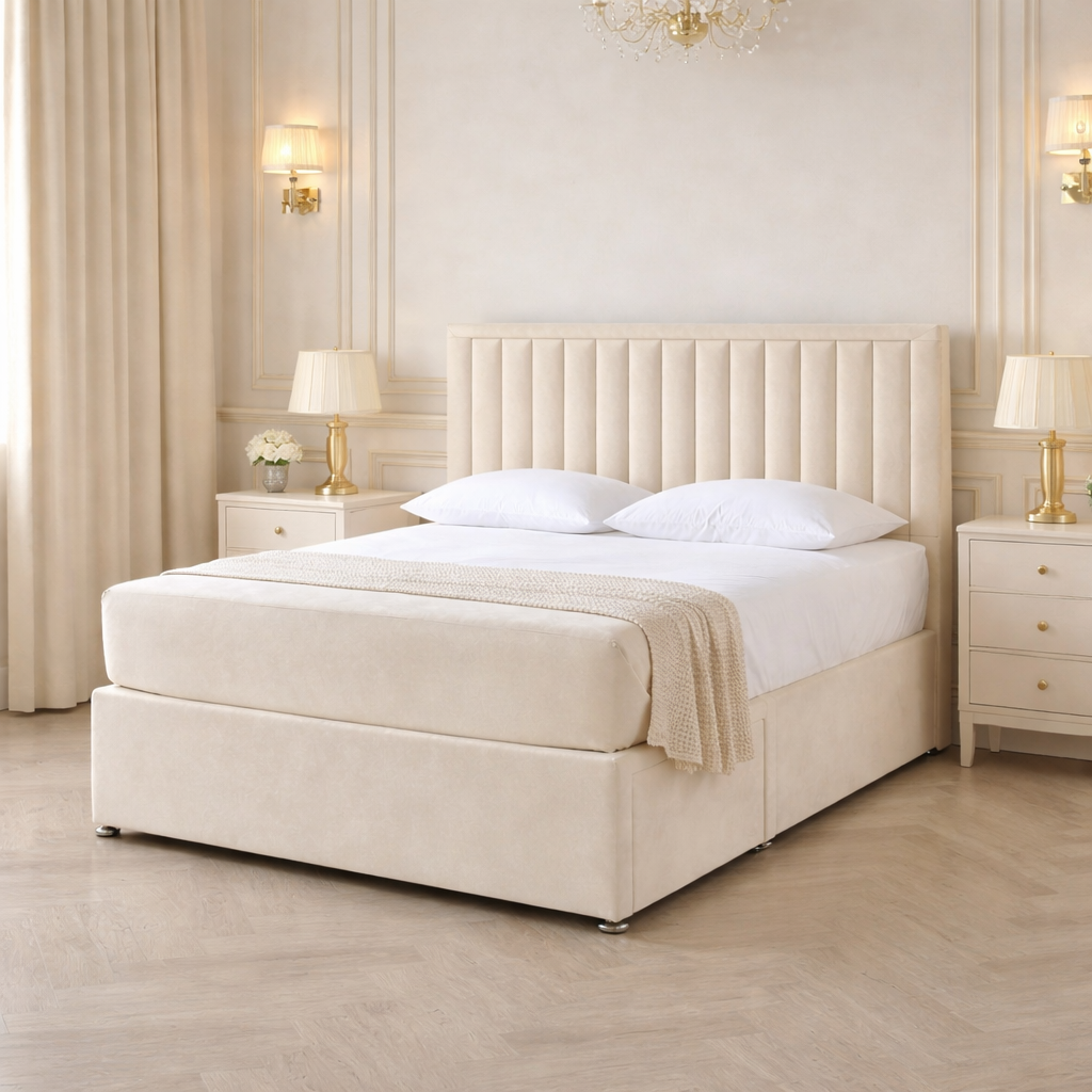 2026 Keavy panelled storage divan bed with optional drawers - Nimbus Beds