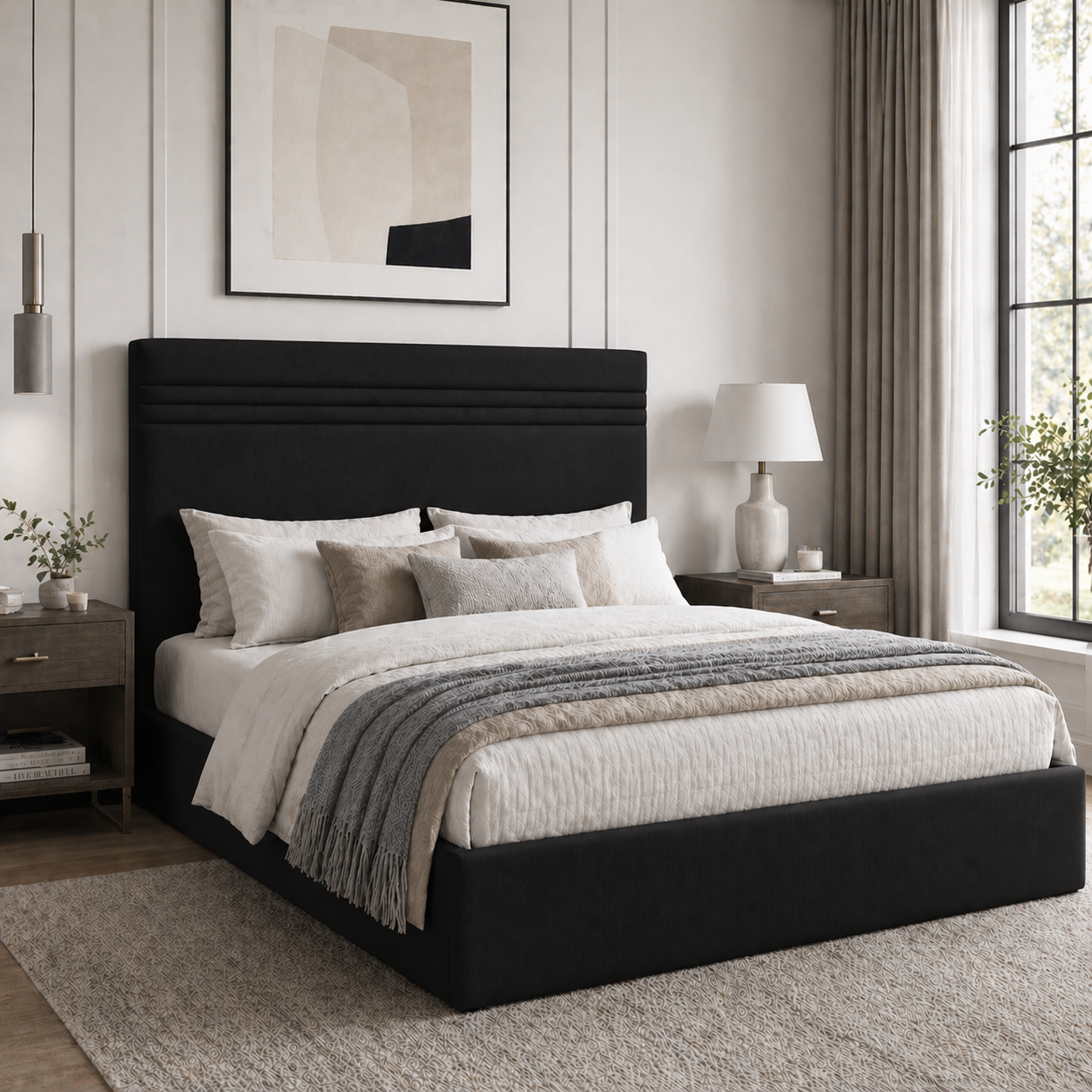 2026 Saxton Fabric Bed Frame with Optional Lift Up Ottoman Storage - Nimbus Beds