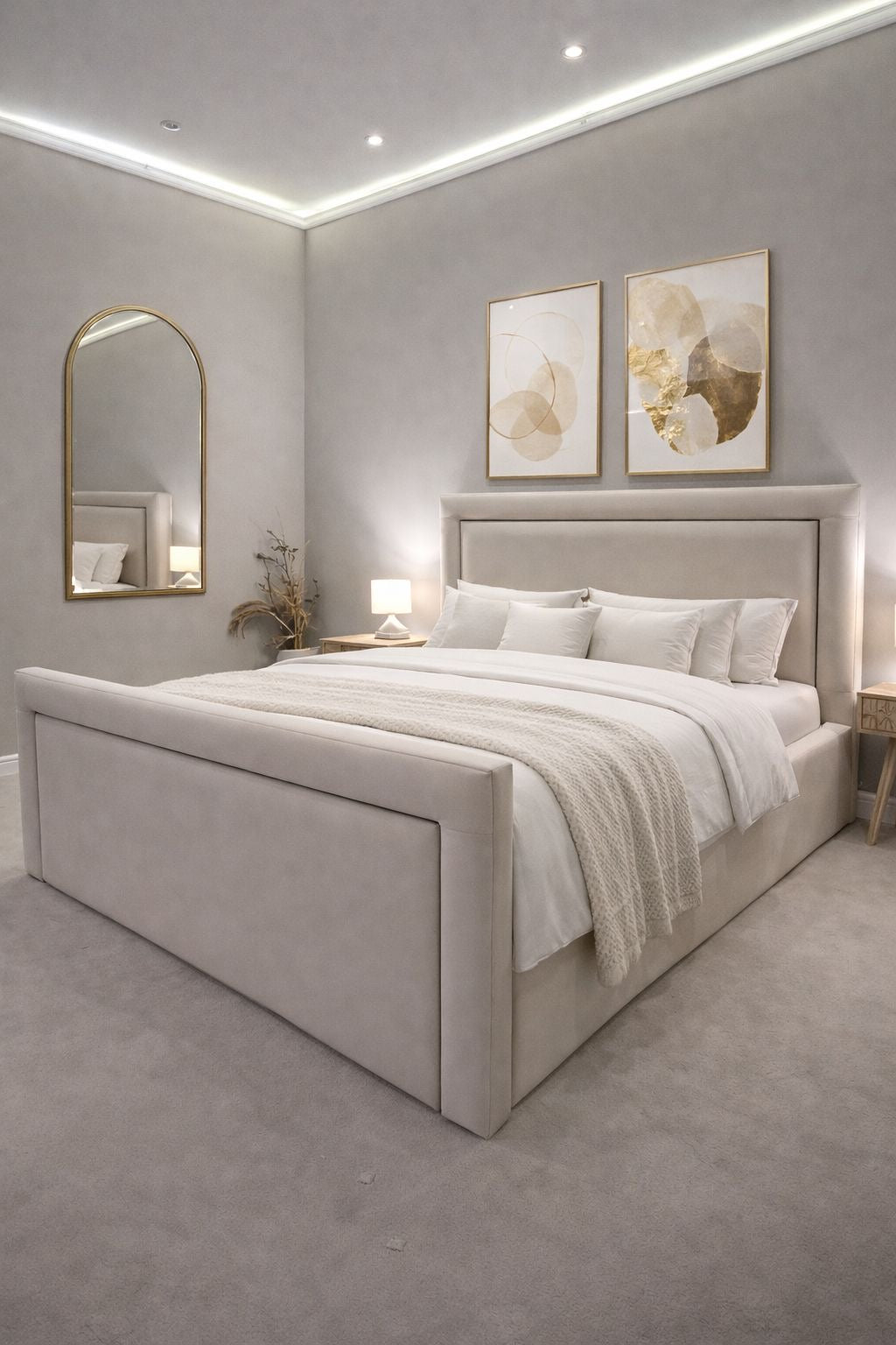 2026 Charlie Fabric Bed Frame with Optional Lift Up Ottoman Storage - Nimbus Beds