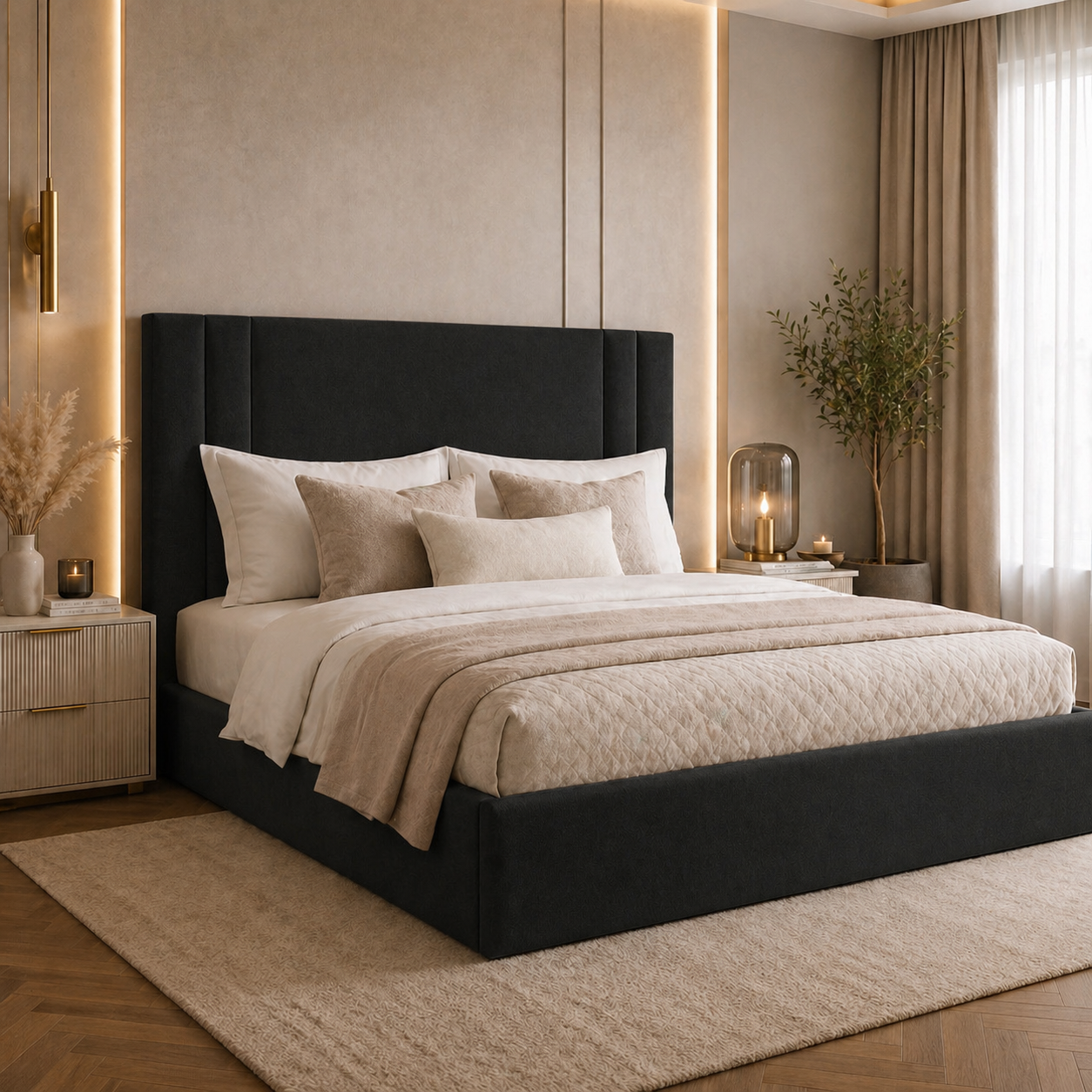 2026 Perth Fabric Bed Frame with Optional Lift Up Ottoman Storage - Nimbus Beds