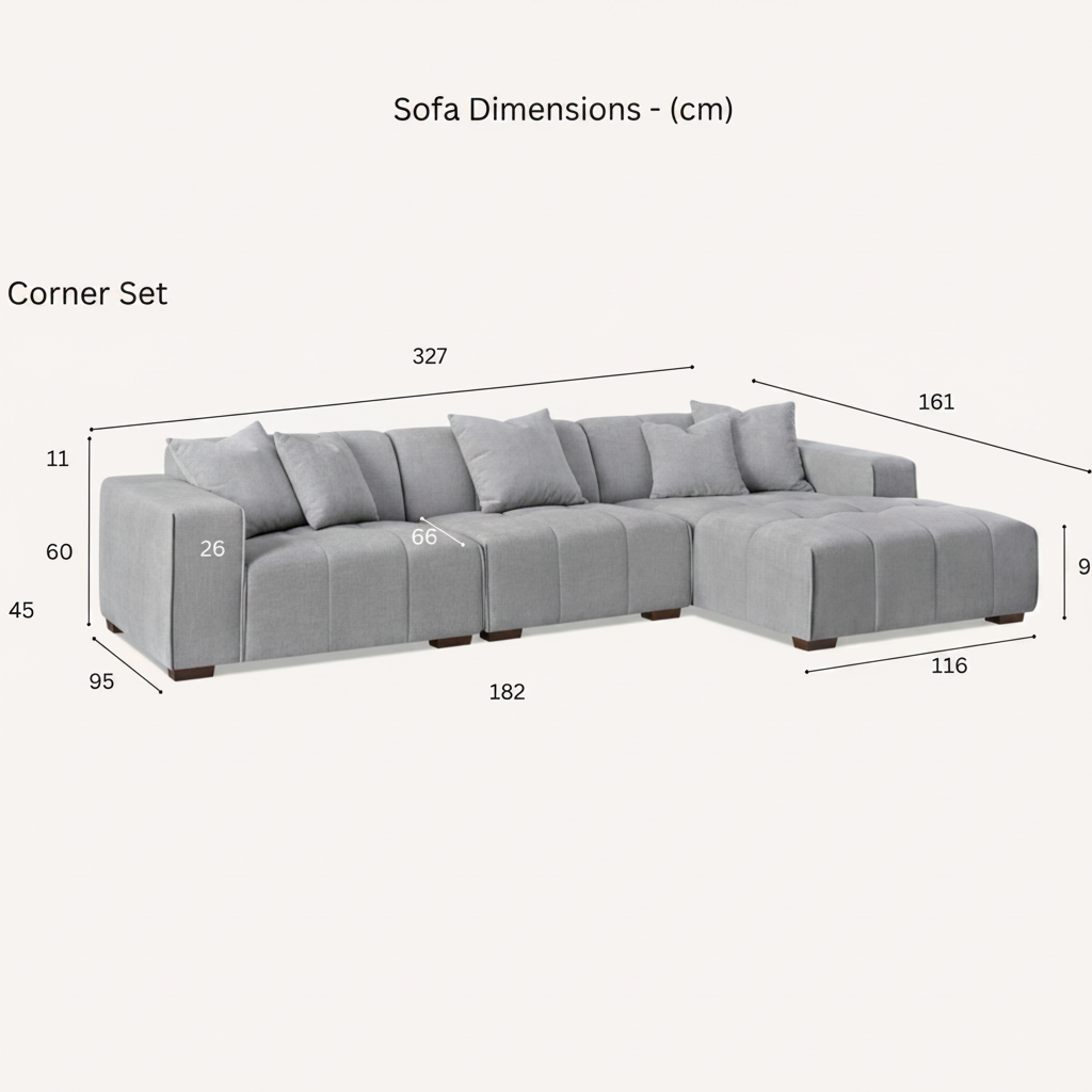 2026 Hugo Corner Sofa - Right Hand - Cloudy Grey Boucle - Nimbus Beds