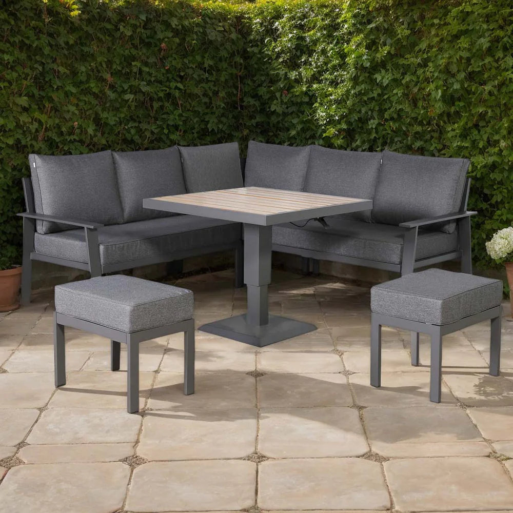2026 Marbella Equal Corner Dining Set with Rising Table Outdoor Garden Furniture