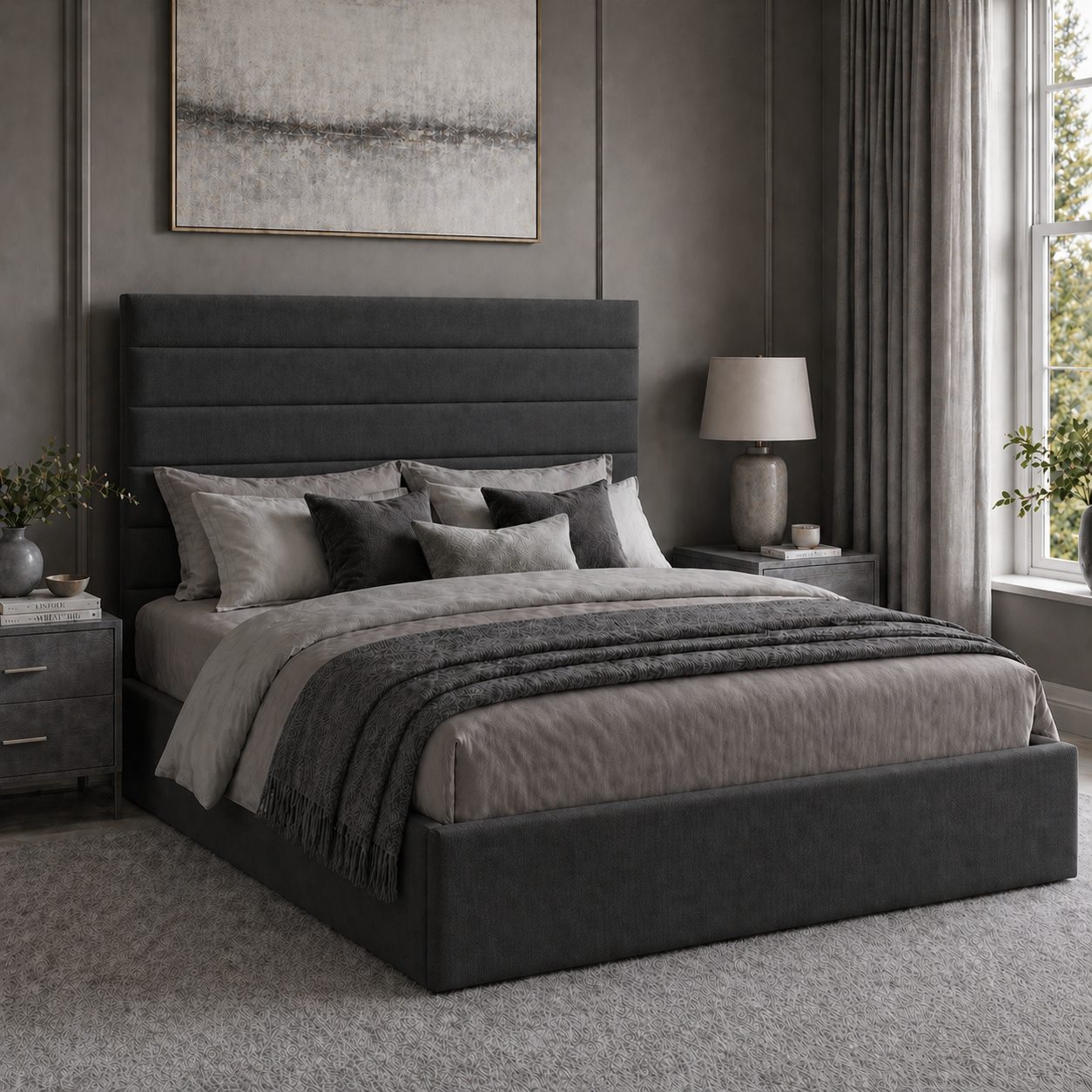 2026 Marbella Fabric Bed Frame with Optional Lift Up Ottoman Storage - Nimbus Beds