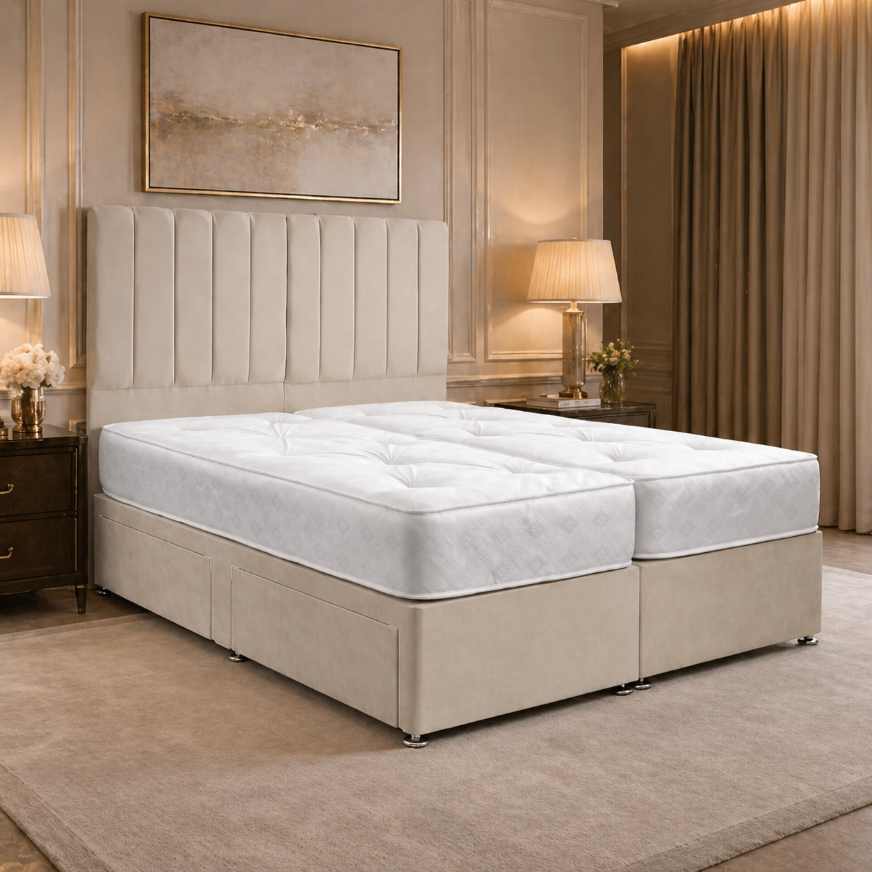 2026 Zip & Link Divan Beds with Headboards - Split and Join - Nimbus Beds