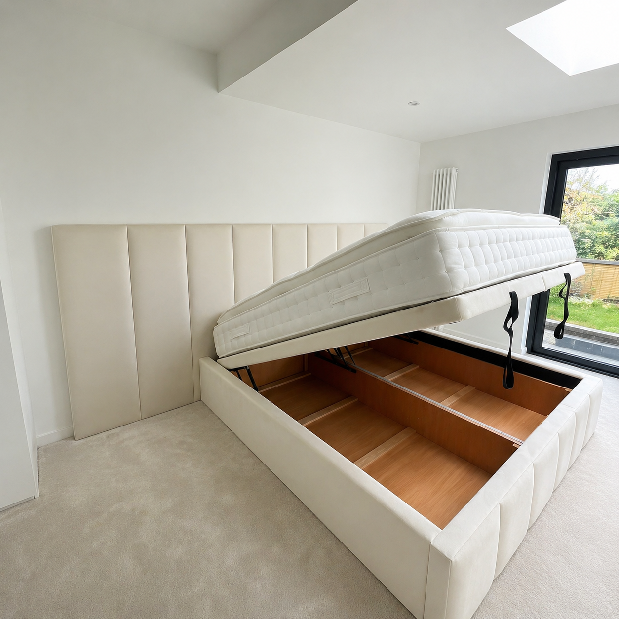 2026 Victoria Fabric Extra Width Bed Frame with Optional Lift Up Ottoman Storage - Nimbus Beds