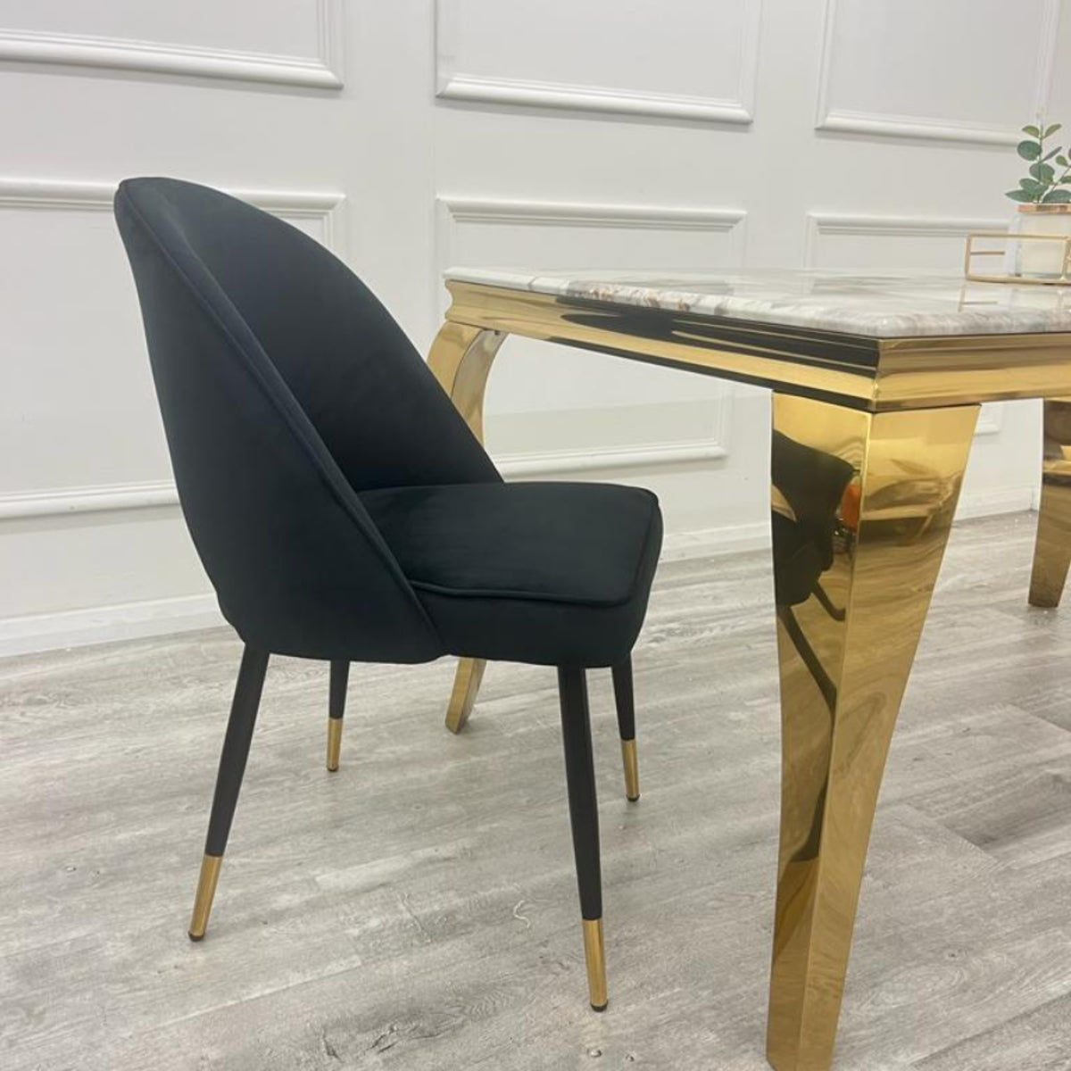 2026 Astra Dining Chair in Black Velvet