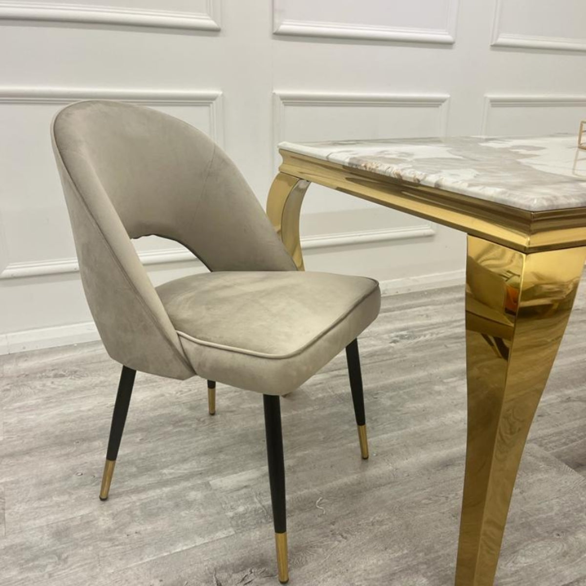 2026 Astra Dining Chair in Champagne Velvet