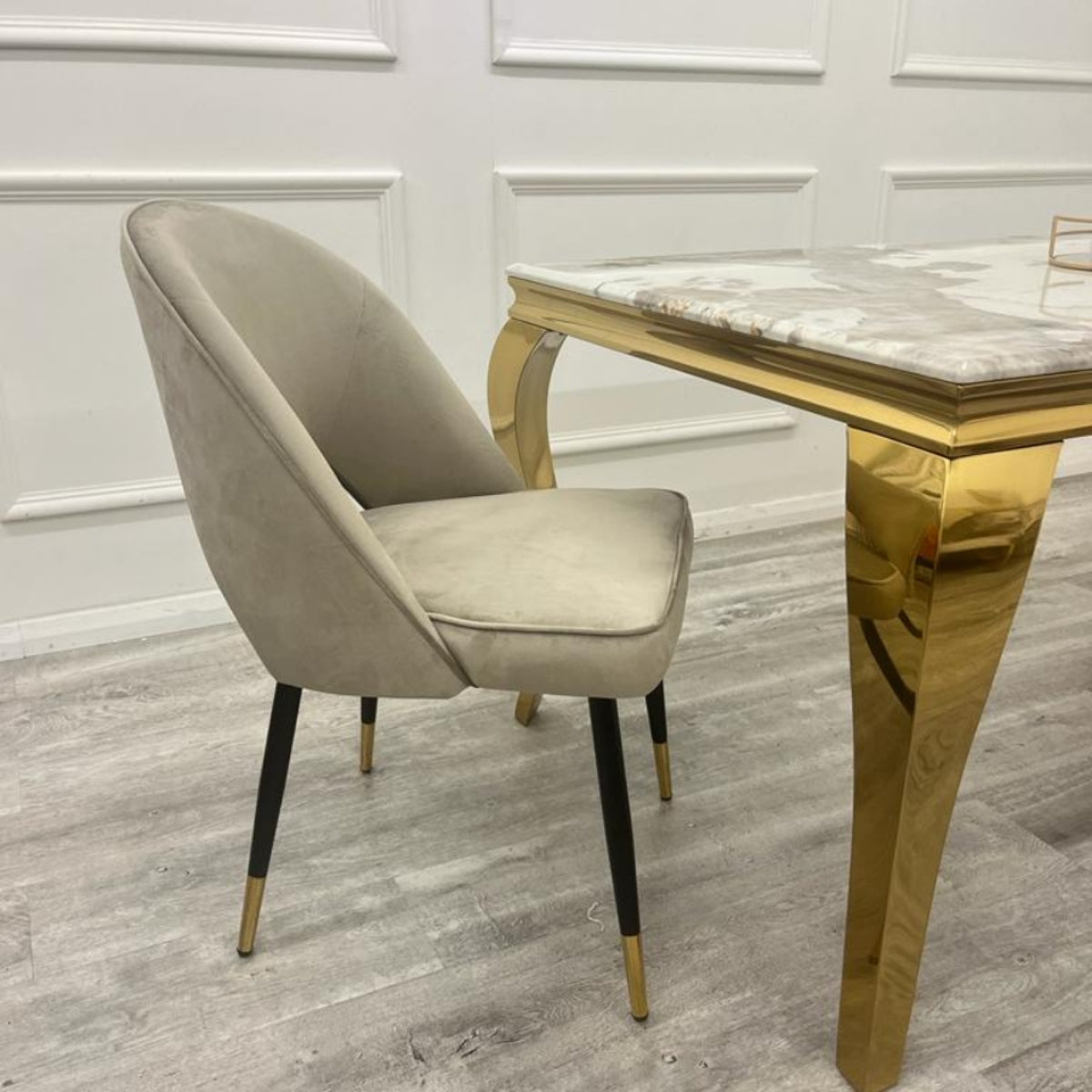 2026 Astra Dining Chair in Champagne Velvet