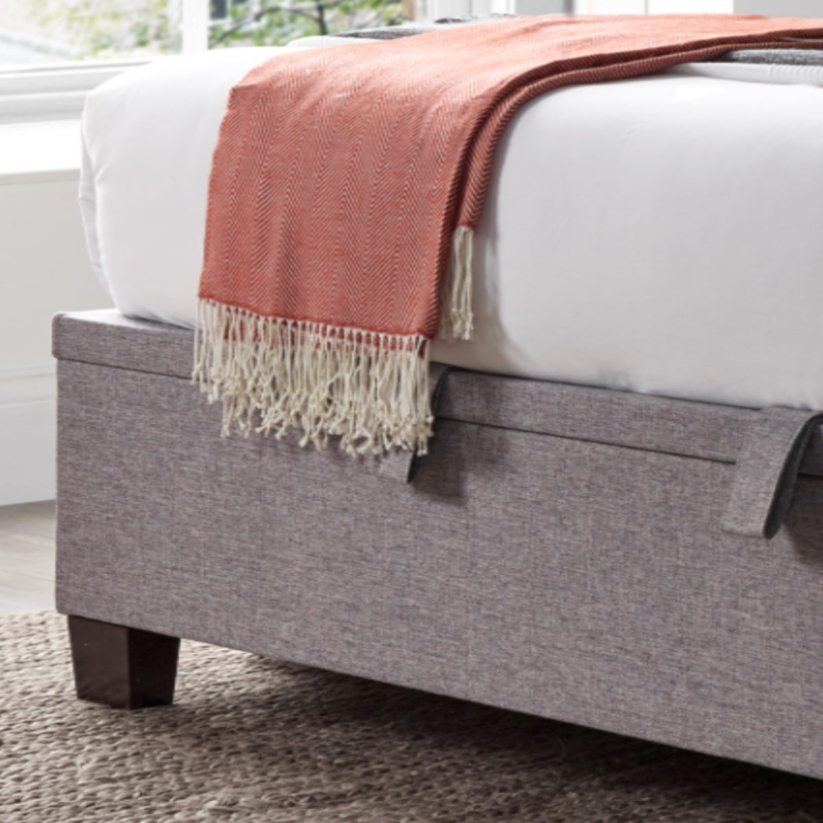 2026 Andrei Ottoman Storage Bed in Marbella Grey