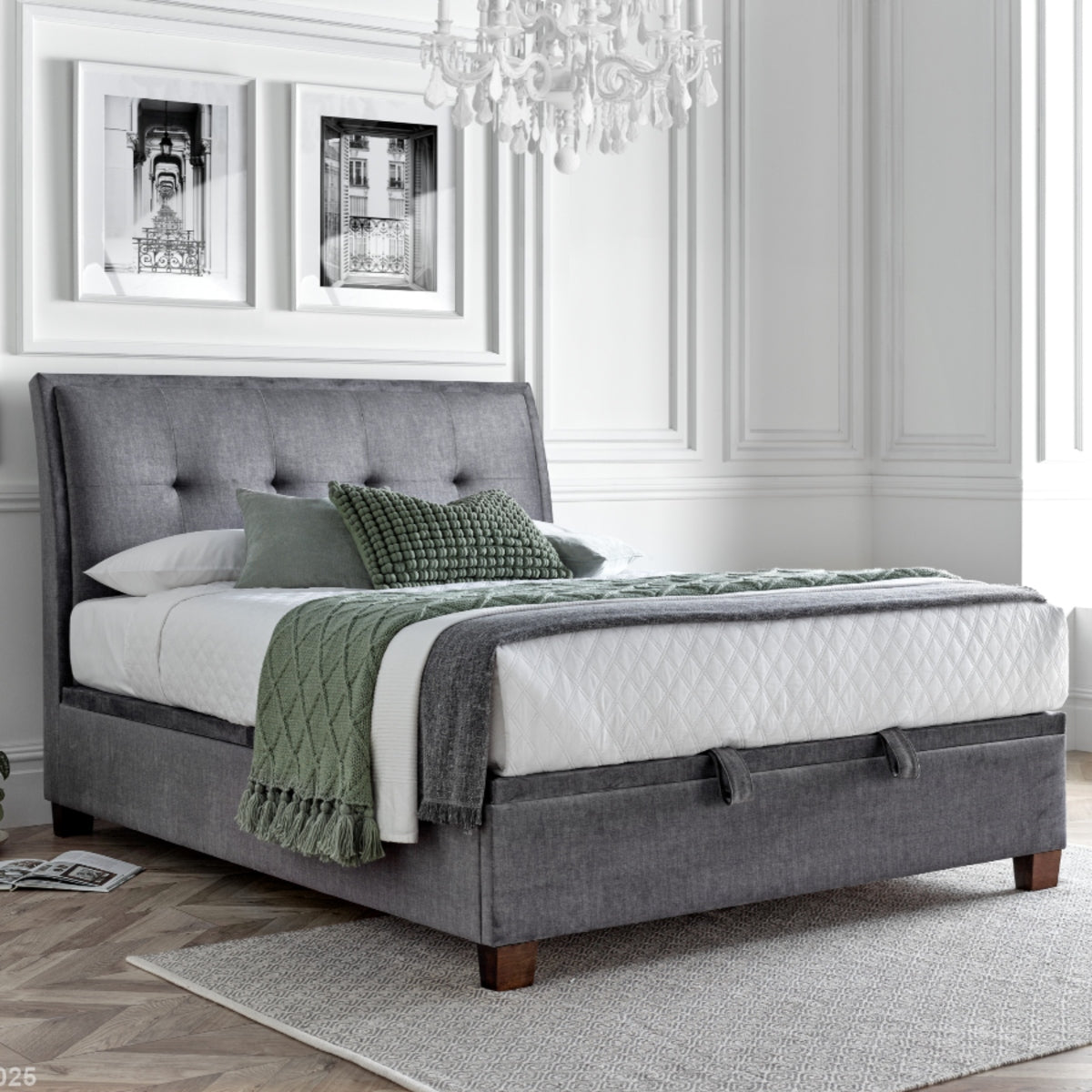 2026 Andrei Ottoman Storage Bed in Vogue Grey