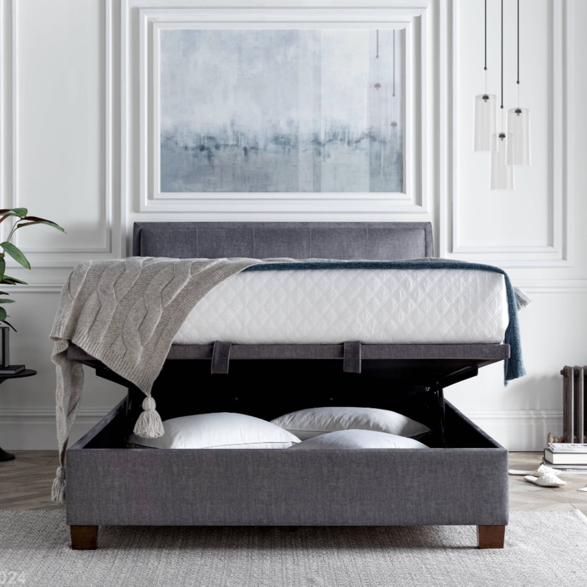 2026 Andrei Ottoman Storage Bed in Vogue Grey