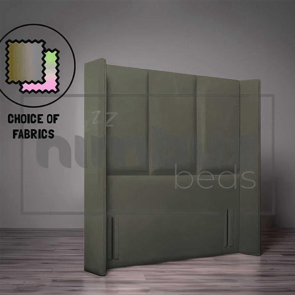 Floor Standing 3 Panel Winged Headboard - Nimbus Beds