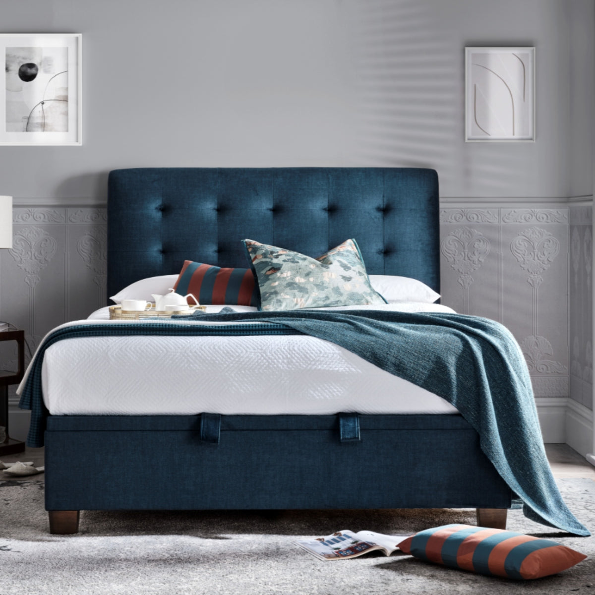 2026 Alastair Ottoman Storage Bed in Blue