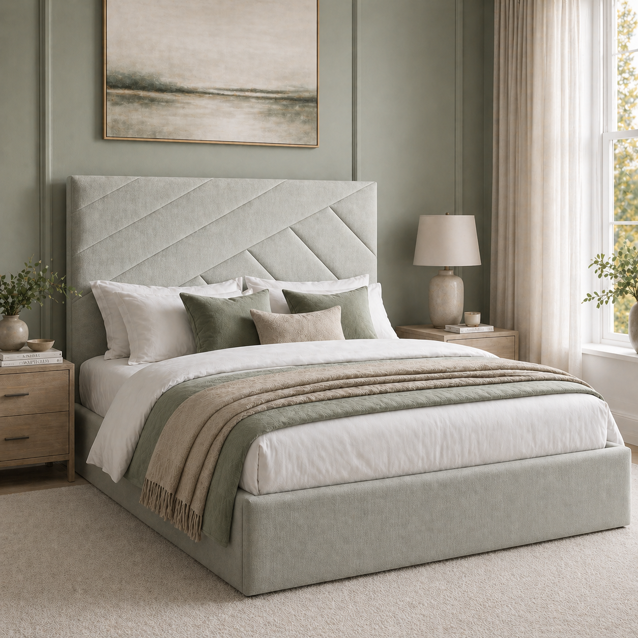 2026 Fraser Luxury Bed Frame with optional ottoman lift up storage