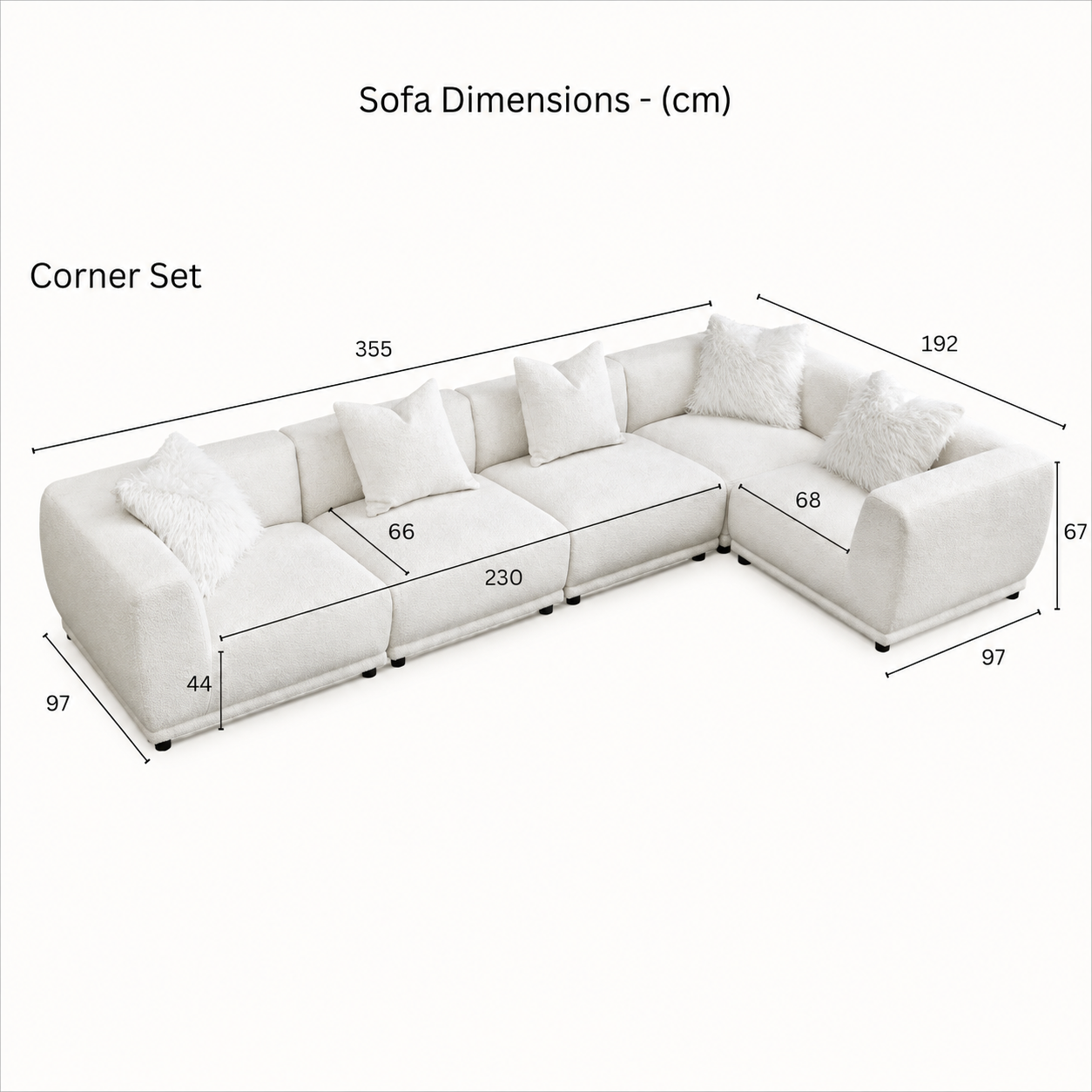2026 Bailey Corner Sofa - Modular - Polar Boucle