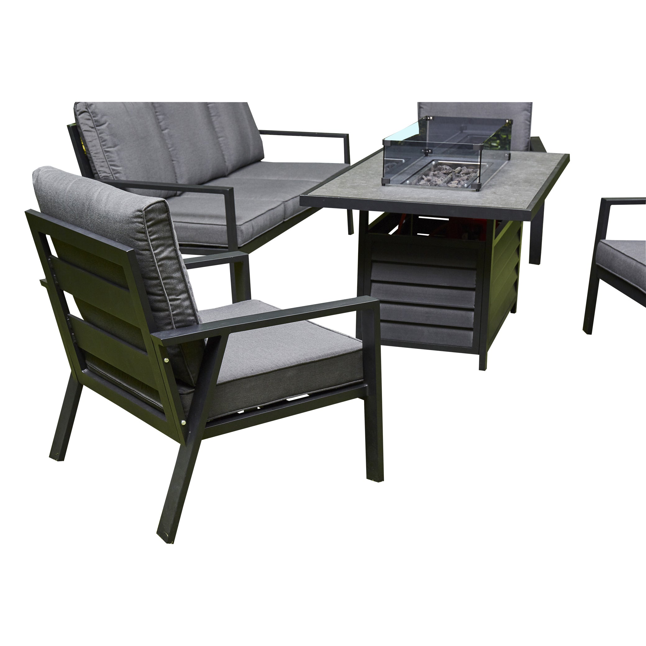 2026 Alicante Grey Aluminium Fire-Pit Sofa Dining Set - Nimbus Beds
