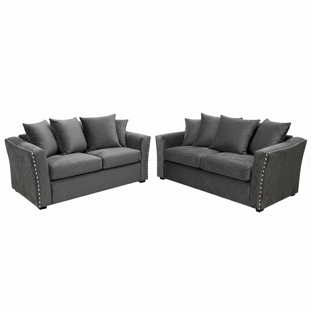 2026 Larkhall 3 & 2 Seater Sofa - Pebble Grey - Nimbus Beds