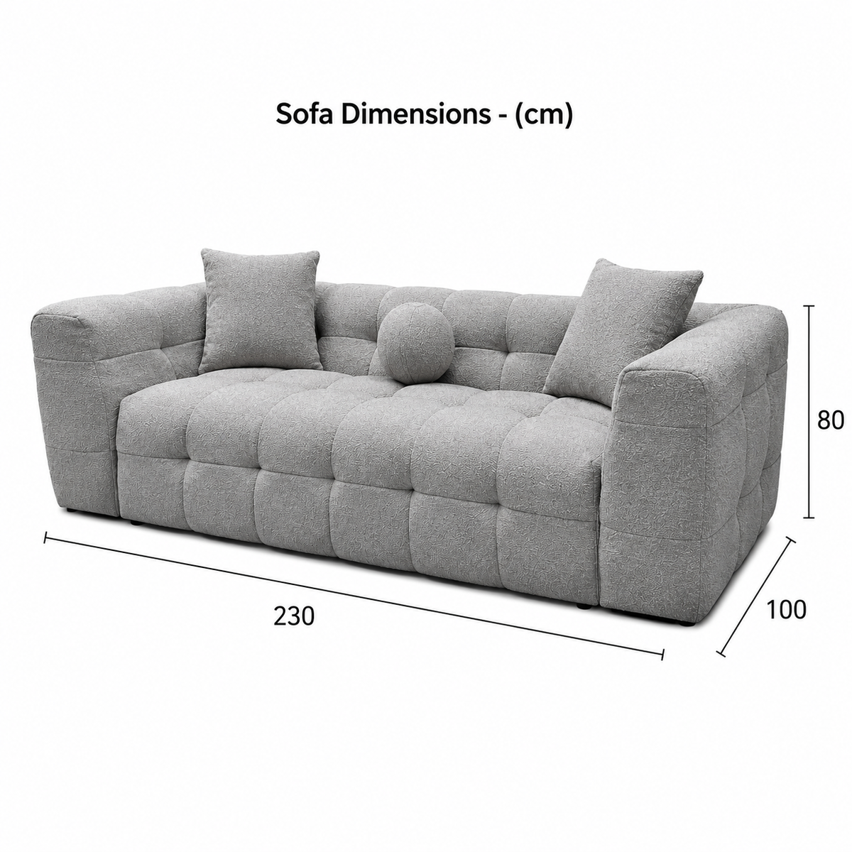 2026 Bristol 3 Seater Sofa - Bubble Boucle - Nimbus Beds