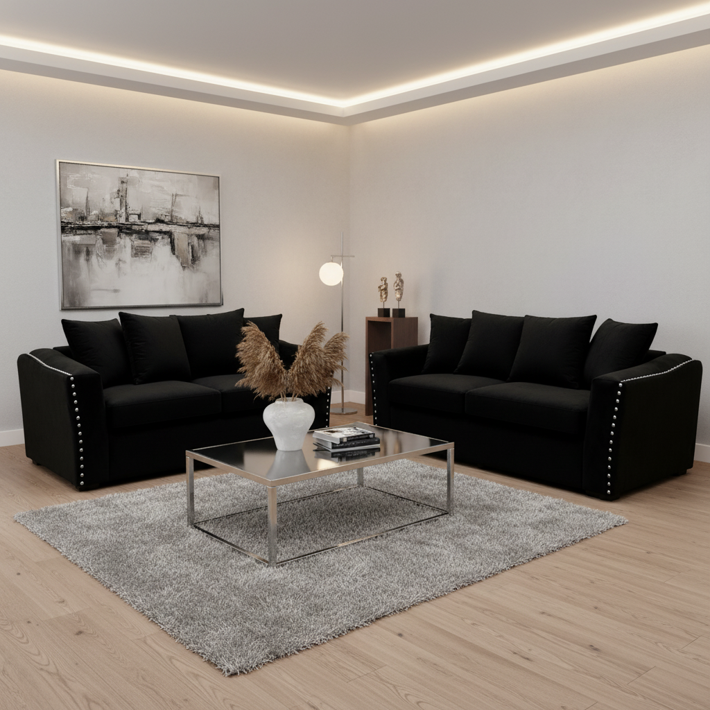 2026 Larkhall 3 & 2 Seater - Ebony Black