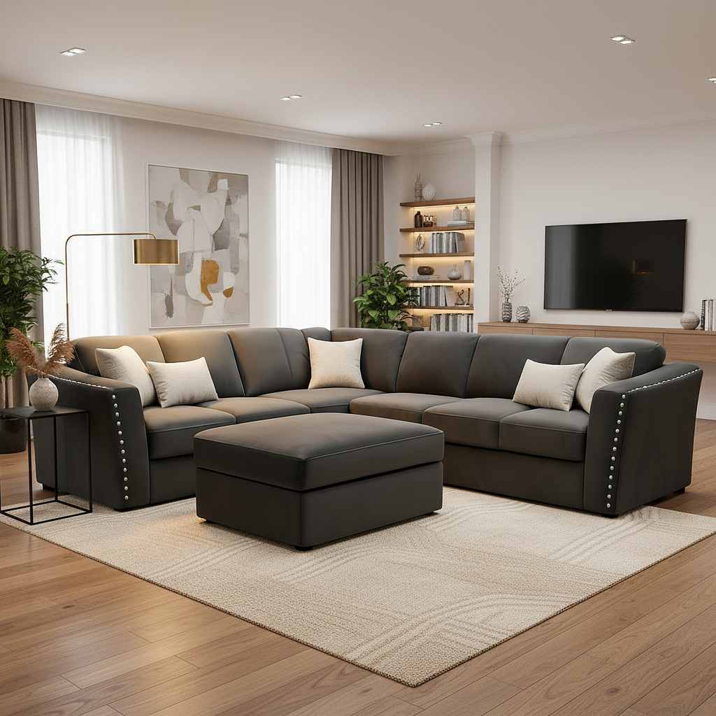 2026 Larkhall 4 piece Corner Sofa - Silver