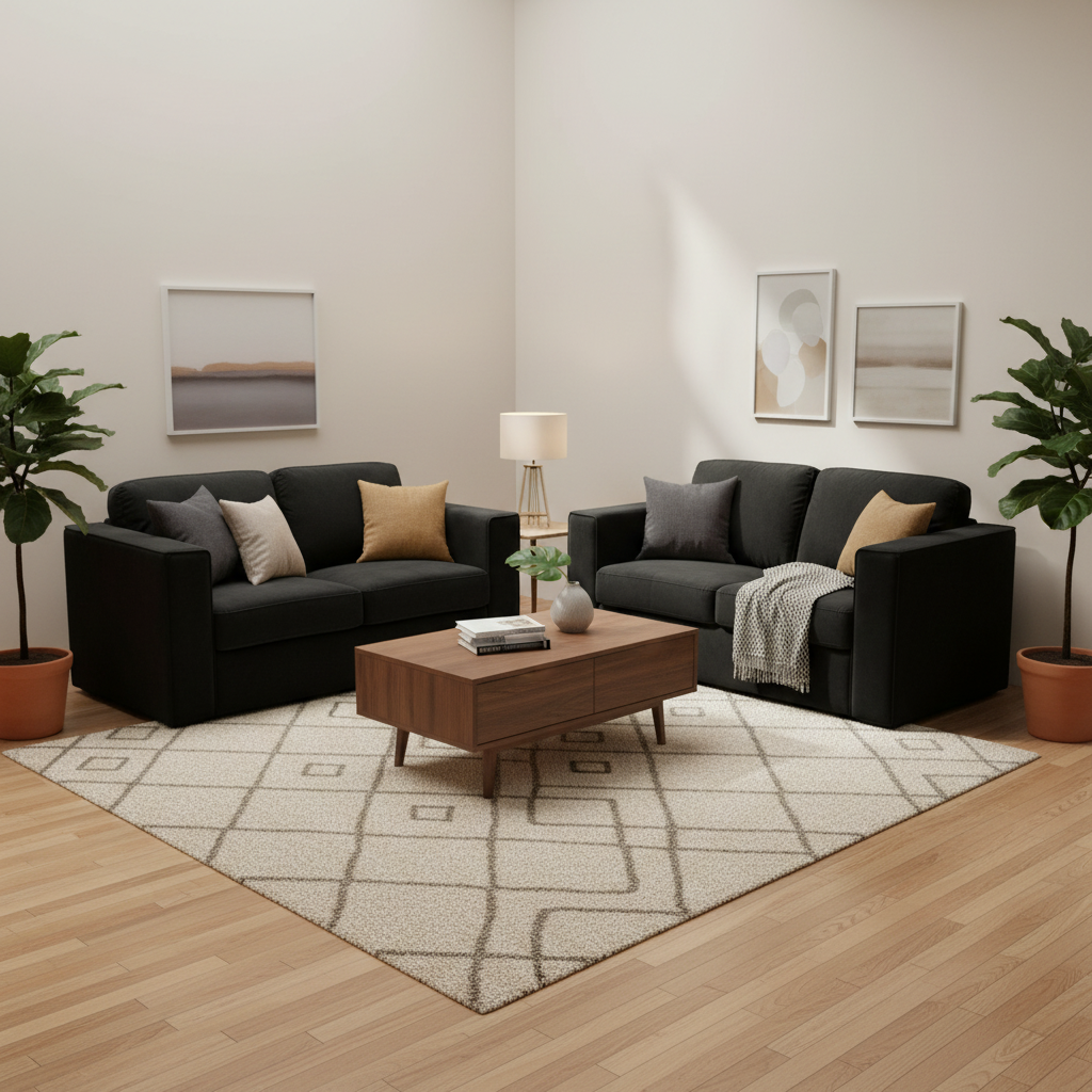 2026 Hamilton 3 & 2 Seater- Ebony Black - Nimbus Beds