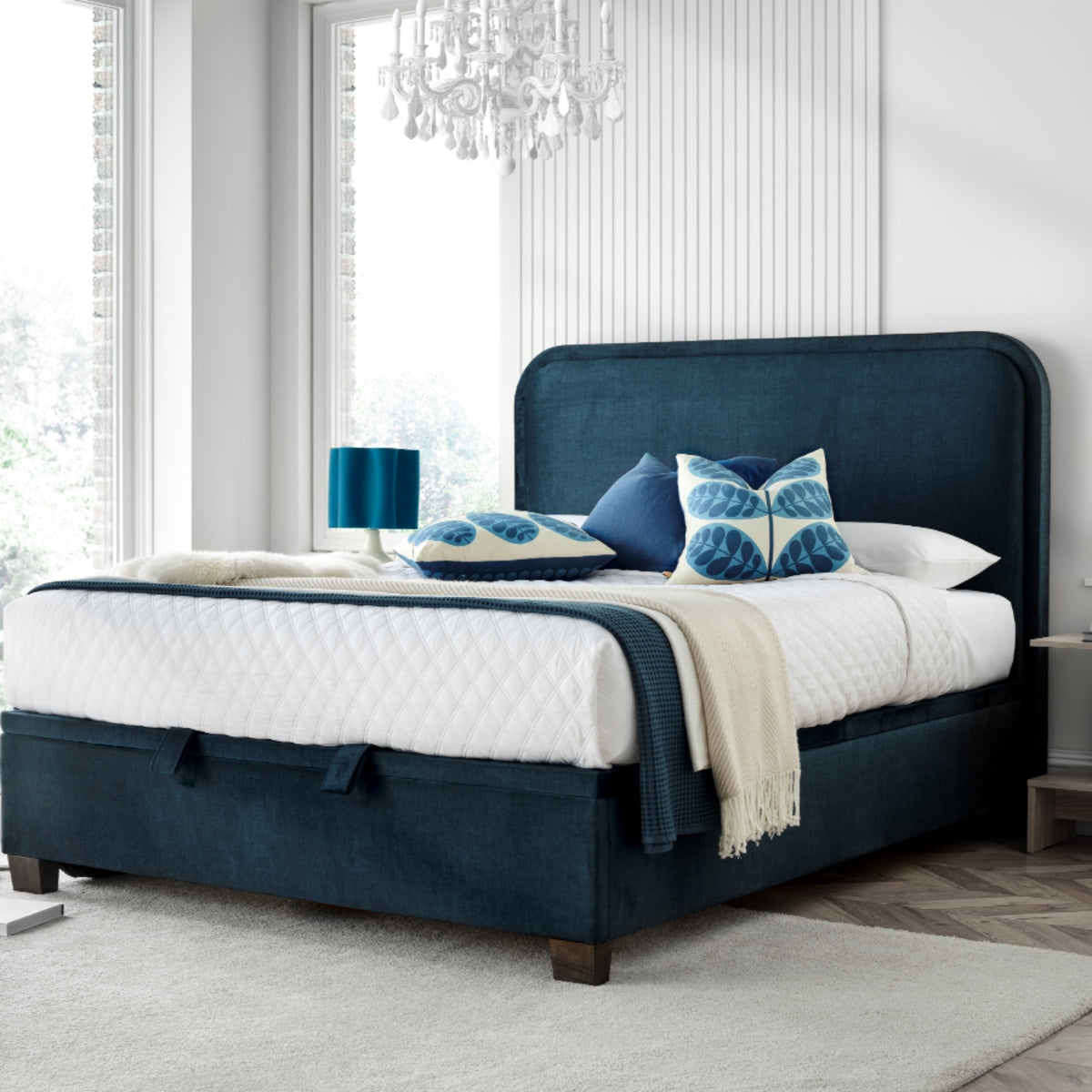 2026 Caspian Ottoman Storage Bed in Blue