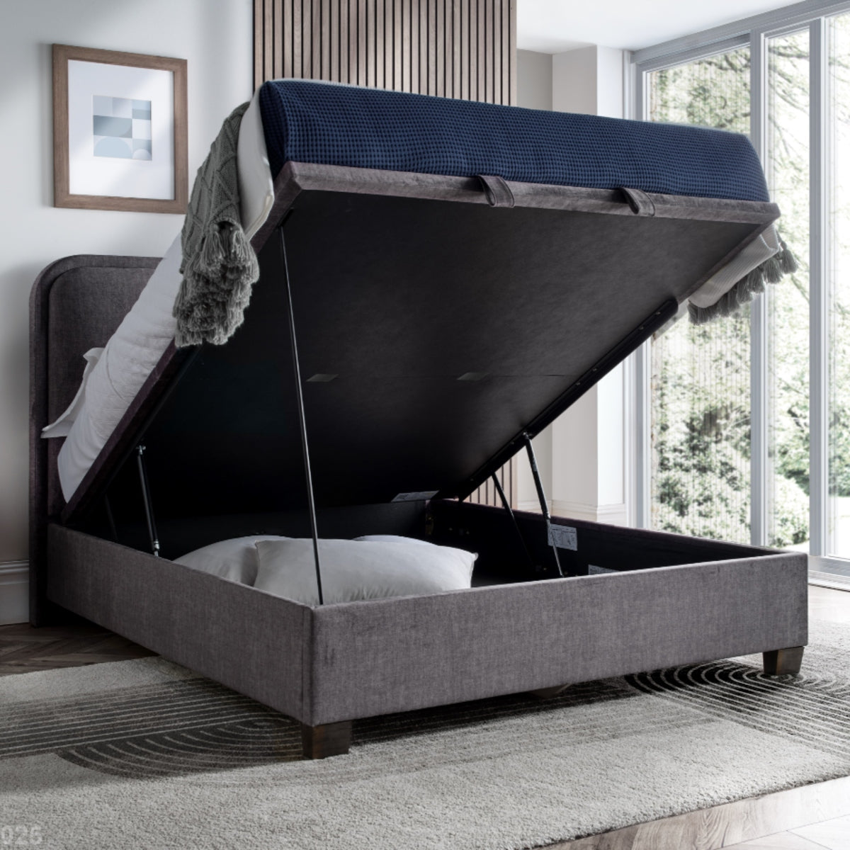 2026 Caspian Ottoman Storage Bed in Grey