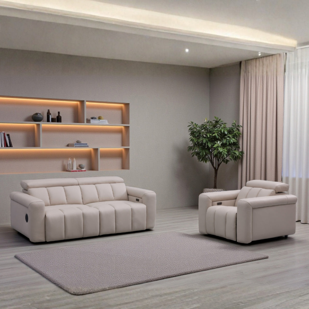 2026 Daniel 3 Seater & Chair Sofa In Oslo Alabaster - Nimbus Beds
