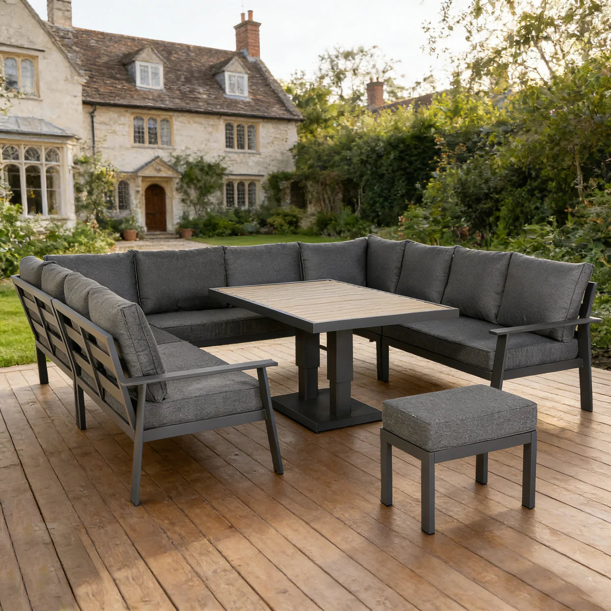 2026 Marbella U Shape Dining Set with Rising Table Outdoor Garden Furniture