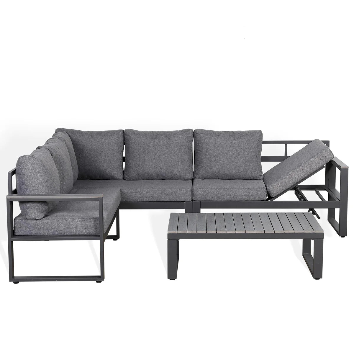 2026 Cadiz LHF Corner Set Charcoal Aluminium Frame With Charcoal Cushions