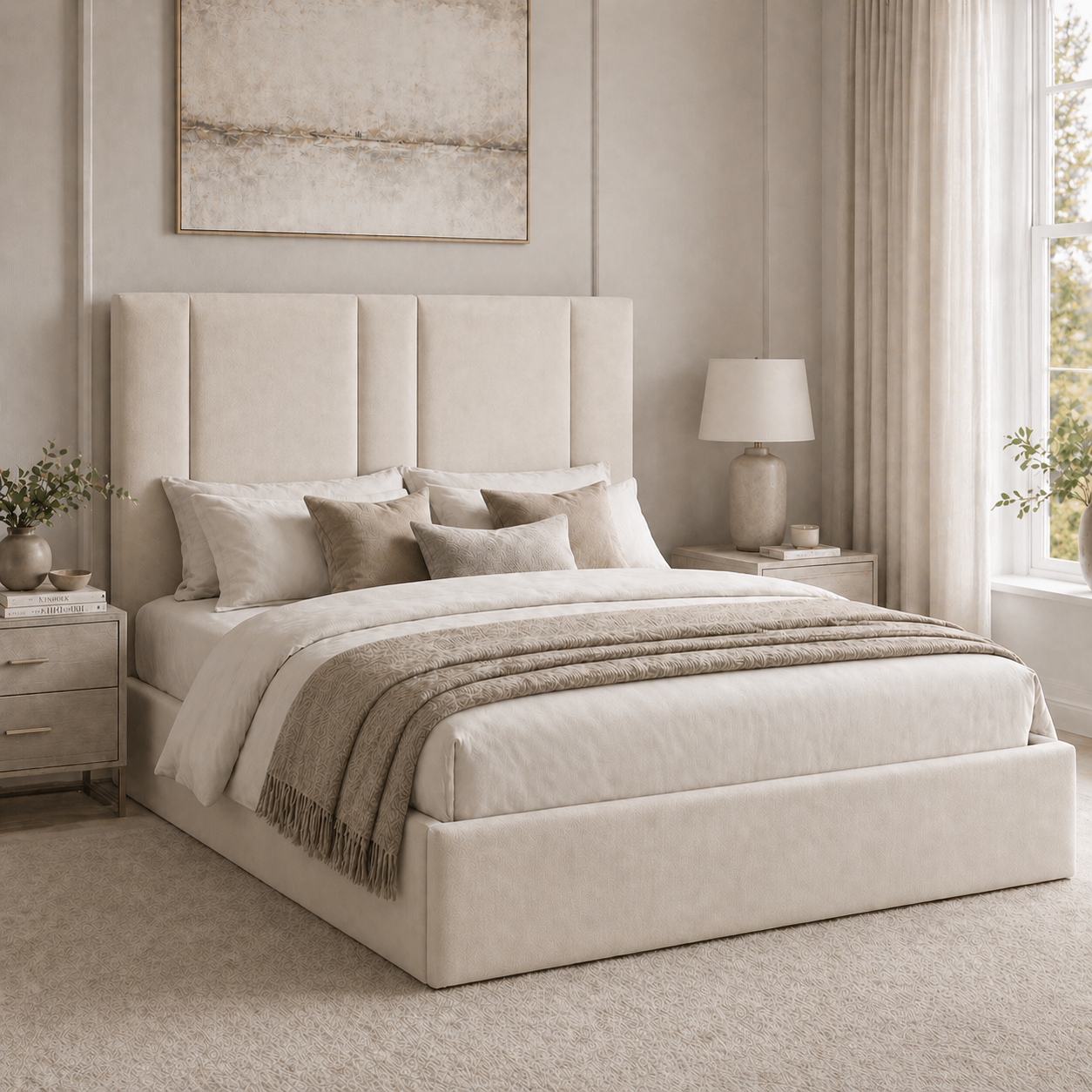 2026 Samson Fabric Bed Frame with Optional Lift Up Ottoman Storage - Nimbus Beds