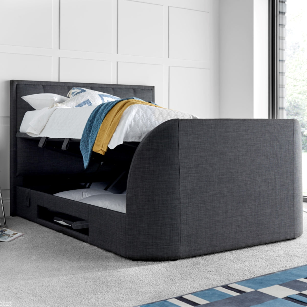 2026 FEY TV Ottoman Storage Bed in Slate