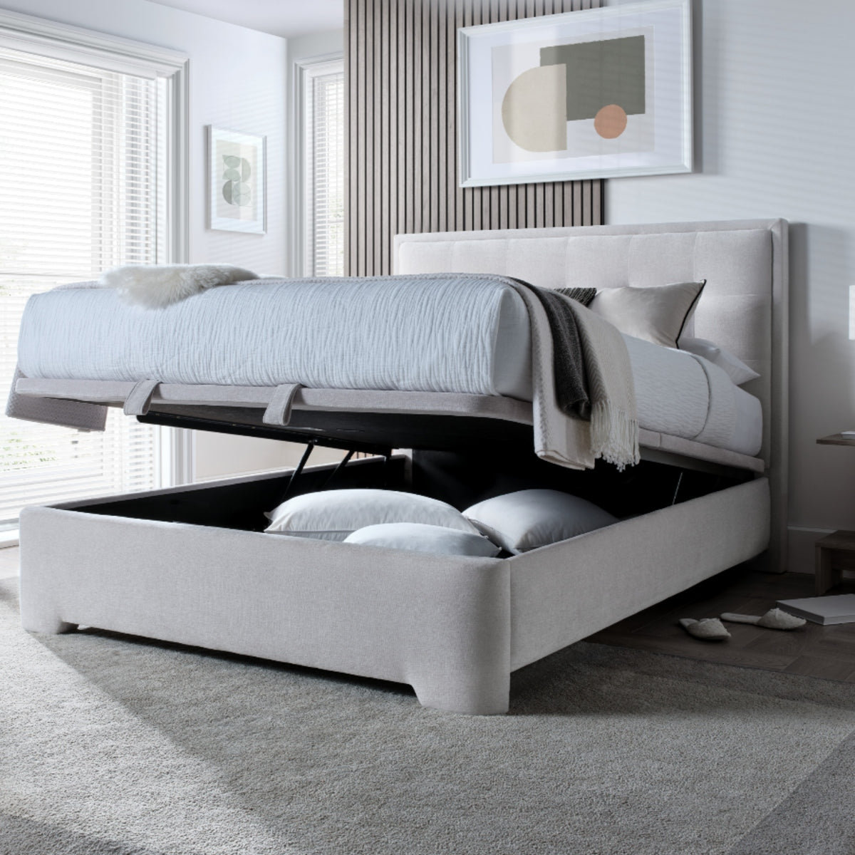 2026 Fraser Ottoman Storage Bed in Masket Clay