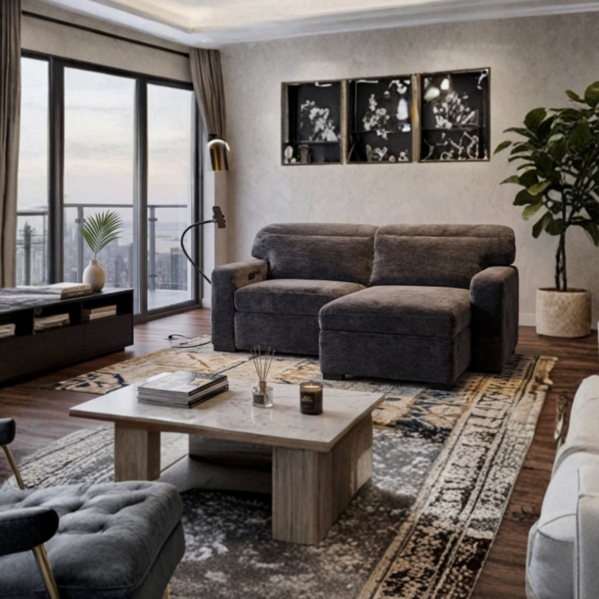 2026 Gillian 2 Seater Sofa In Charcoal