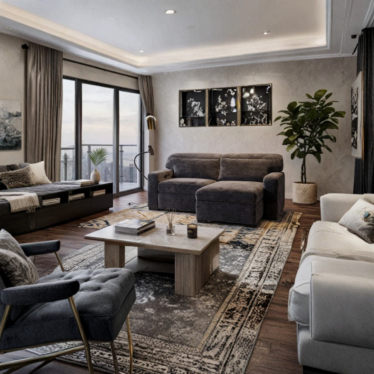2026 Gillian 2 Seater Sofa In Charcoal