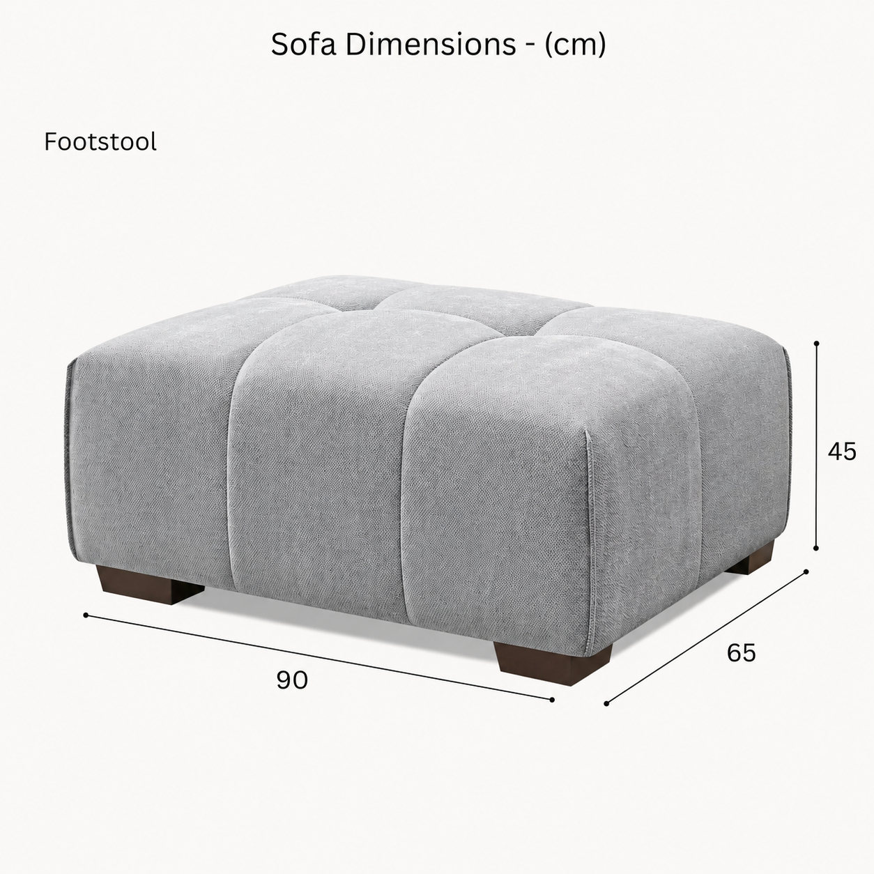 2026 Hugo Footstool - Cloudy Grey Boucle - Nimbus Beds