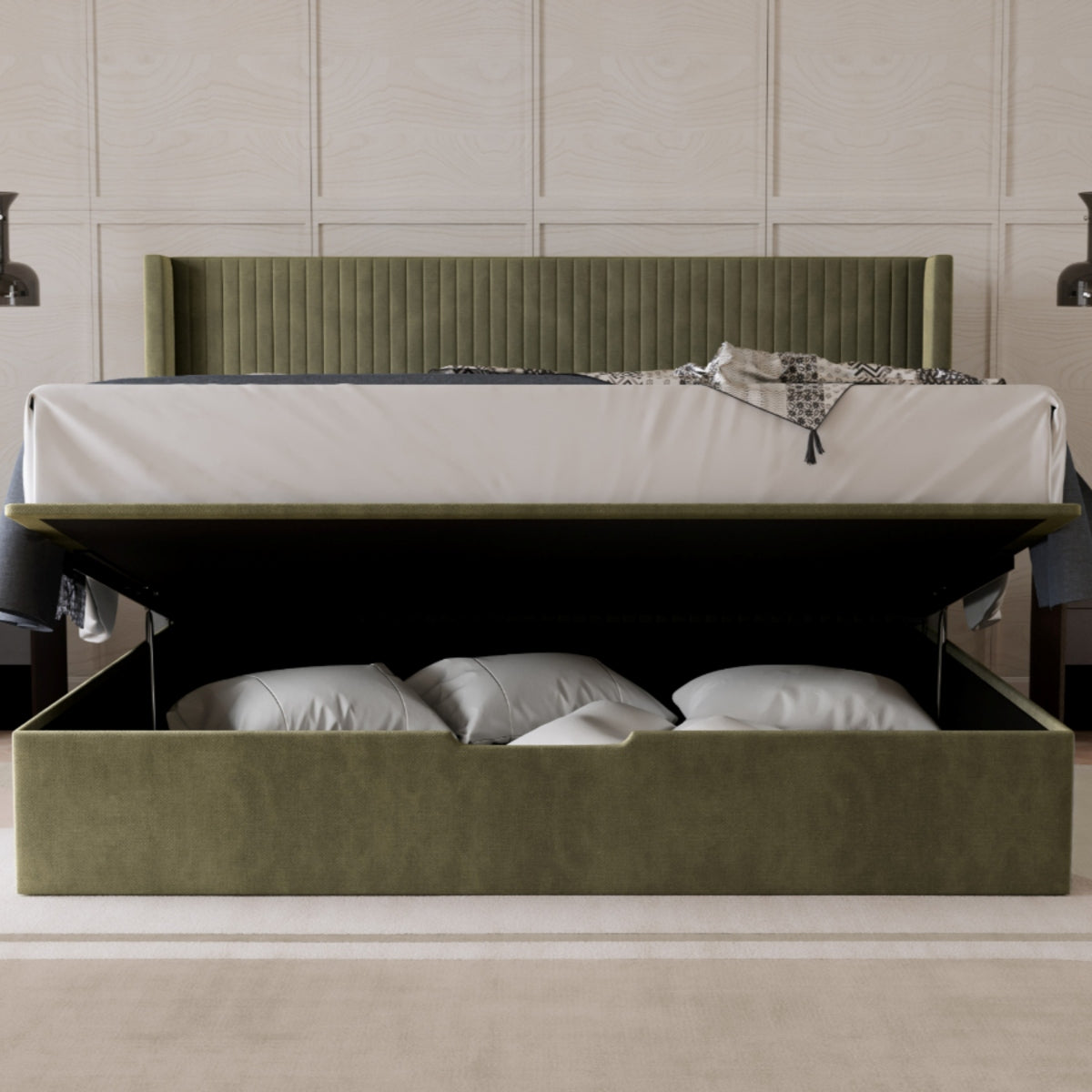 2026 Harvey Ottoman Storage Bed in Olive