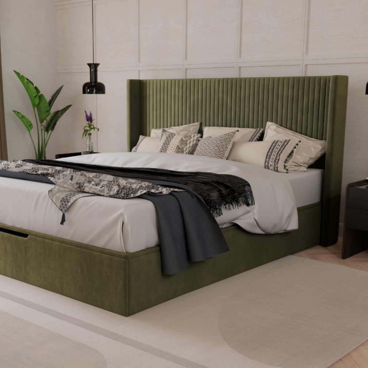 2026 Harvey Ottoman Storage Bed in Olive