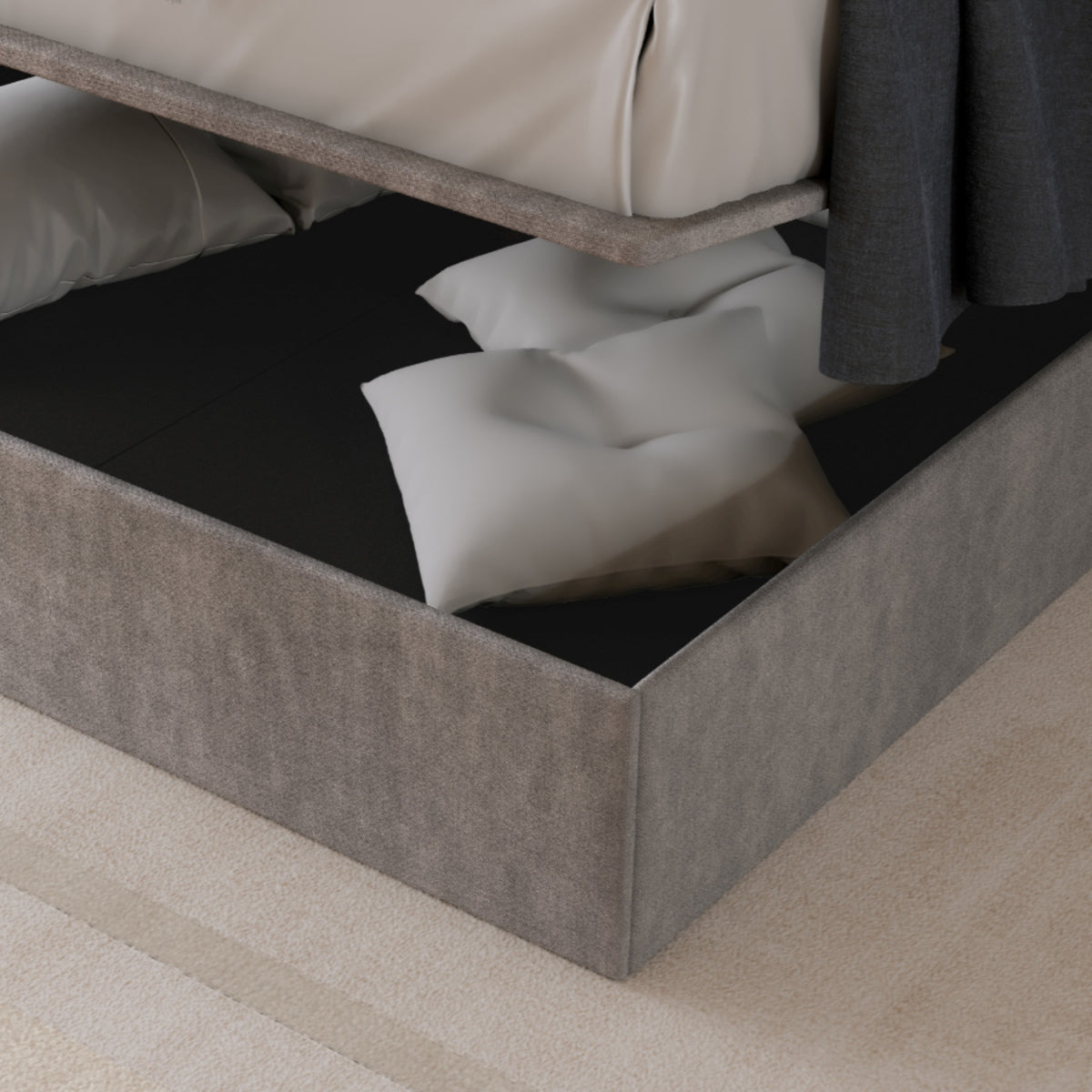 2026 Harvey Ottoman Storage Bed in Taupe
