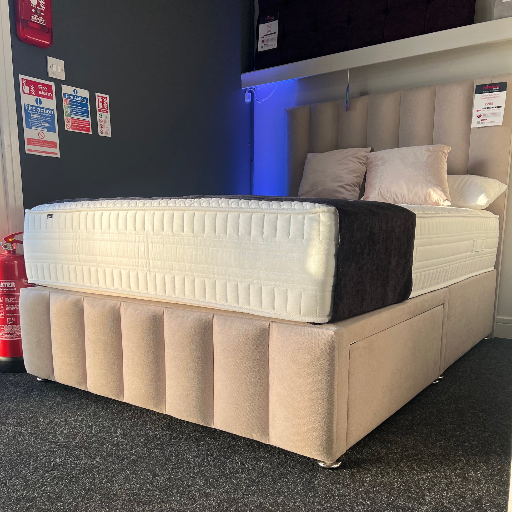 Divan Bed Base With Footboard (Vertical Panel) Non Storage - Nimbus Beds